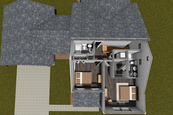 House Design - Floor Plan - Upper Floor for Farmhouse House Plan #513-2306 - 3 bed, 3.5 bath