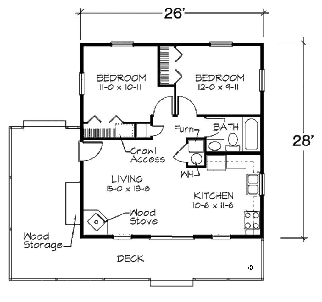 Cabin Style House Plan 2 Beds 1 Baths 728 Sq Ft Plan Cabin Style House Plan 2 Beds 1 Baths 728 Sq Ft Plan