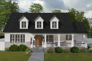 House Blueprint - Exterior - Front Elevation for Farmhouse House Plan #1060-492 - 3 bed, 3 bath