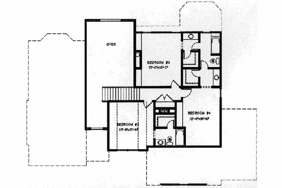 Floor Plan - Upper Floor for European House Plan #6-191 - 4 bed, 3.5 bath