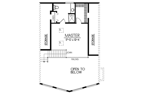 Floor Plan - Upper Floor House Plan #100-435 - 3 bed, 2 bath