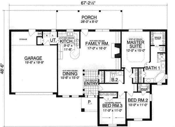 Home Plan - European Floor Plan - Main Floor Plan #40-228