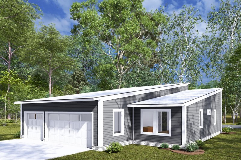 House Plan Design - Exterior - Rear Elevation for Modern House Plan #513-2285 - 3 bed, 2 bath