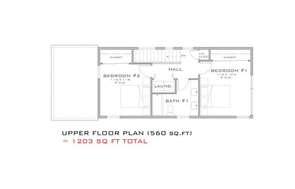 Modern Floor Plan - Upper Floor Plan #909-3