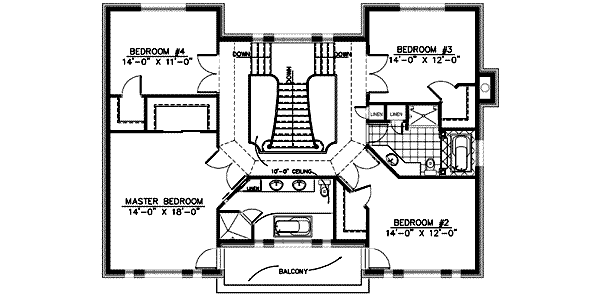 European Floor Plan - Upper Floor Plan #138-124