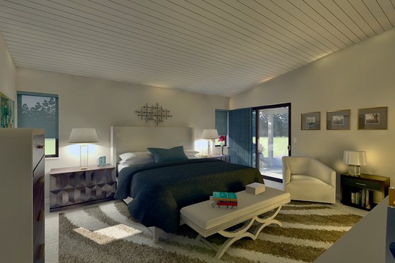 Interior - Master Bedroom for Ranch House Plan #489-3 - 4 bed, 2.5 bath