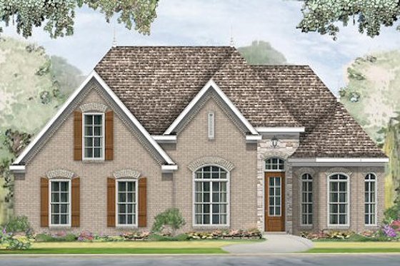 Exterior - Front Elevation for European House Plan #424-204 - 3 bed, 2 bath