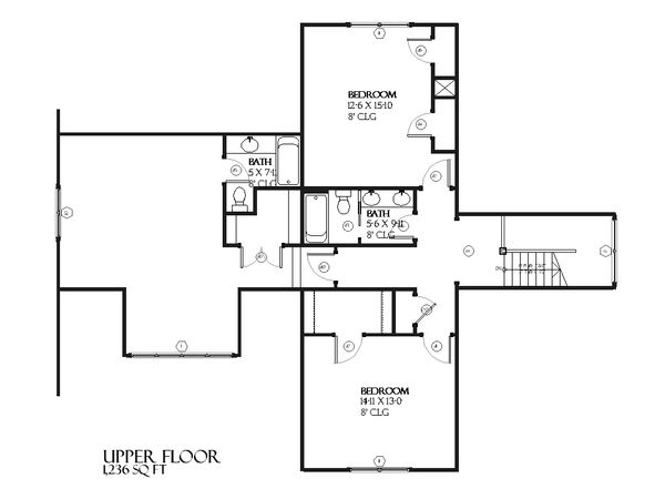 Craftsman Floor Plan - Upper Floor Plan #901-56