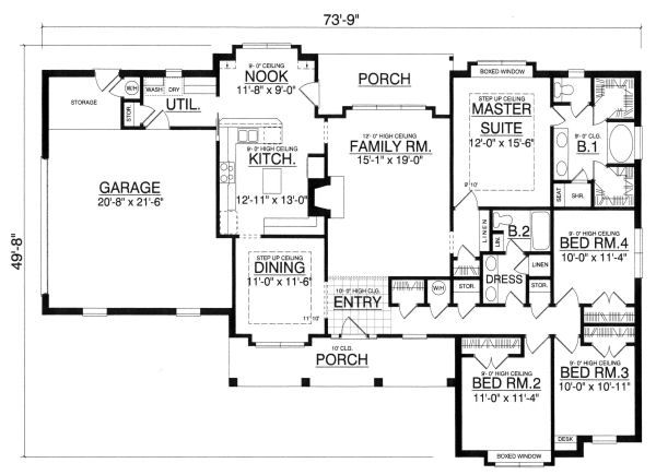Home Plan - Traditional Floor Plan - Main Floor Plan #40-378