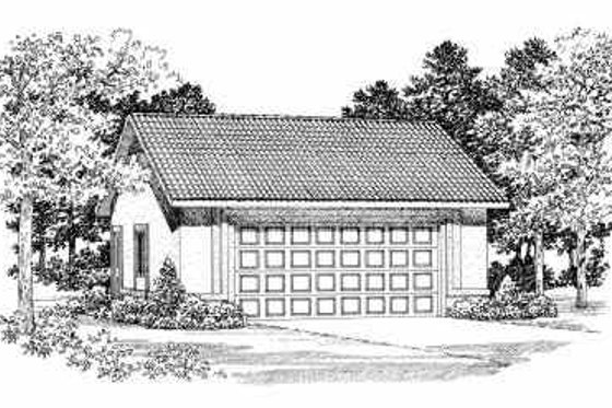Exterior - Front Elevation for Mediterranean House Plan #72-289, 0 bath
