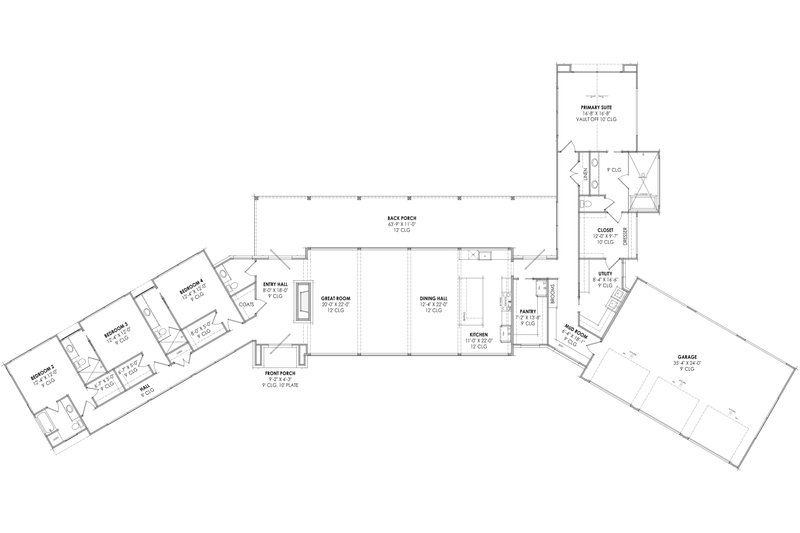 House Design - Floor Plan - Main Floor for Ranch House Plan #1096-46 - 4 bed, 4.5 bath