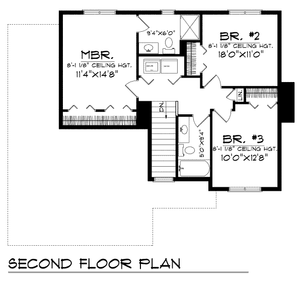 Home Plan - Traditional Floor Plan - Upper Floor Plan #70-147
