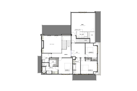 Floor Plan - Upper Floor for Farmhouse House Plan #460-11 - 4 bed, 3.5 bath