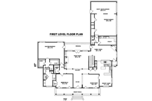 Floor Plan - Main Floor for Southern House Plan #81-1326 - 4 bed, 4 bath