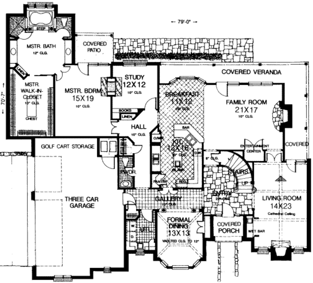 European Style House Plan - 5 Beds 3.5 Baths 4000 Sq/Ft Plan #310-165 ...