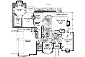 Floor Plan - Main Floor for European House Plan #310-165 - 5 bed, 3.5 bath