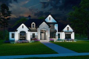 Exterior - Front Elevation 3 for European House Plan #929-570 - 4 bed, 3 bath