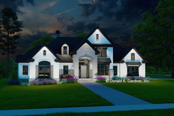 Exterior - Front Elevation 3 for European House Plan #929-570 - 4 bed, 3 bath