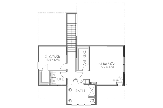 Floor Plan - Upper Floor for Traditional House Plan #423-23 - 4 bed, 2 bath