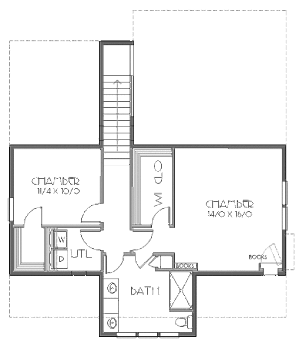 Traditional Floor Plan - Upper Floor Plan #423-23