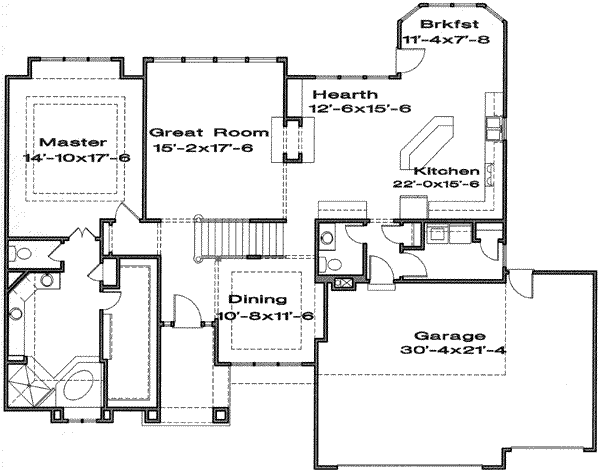 European Floor Plan - Main Floor Plan #6-200