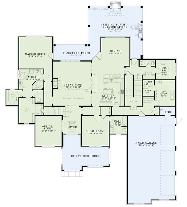 House Plan Design - European Floor Plan - Main Floor Plan #17-2568