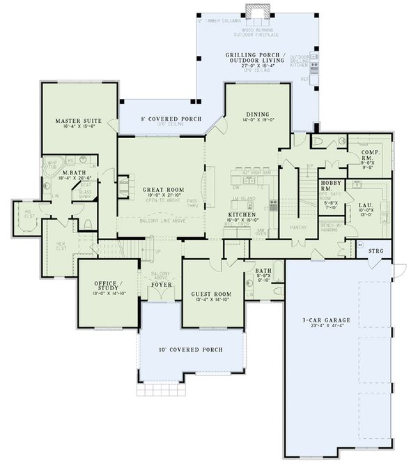 Dream House Plan - European Floor Plan - Main Floor Plan #17-2568