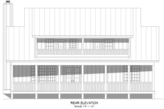 Exterior - Rear Elevation for Traditional House Plan #932-483 - 3 bed, 3.5 bath