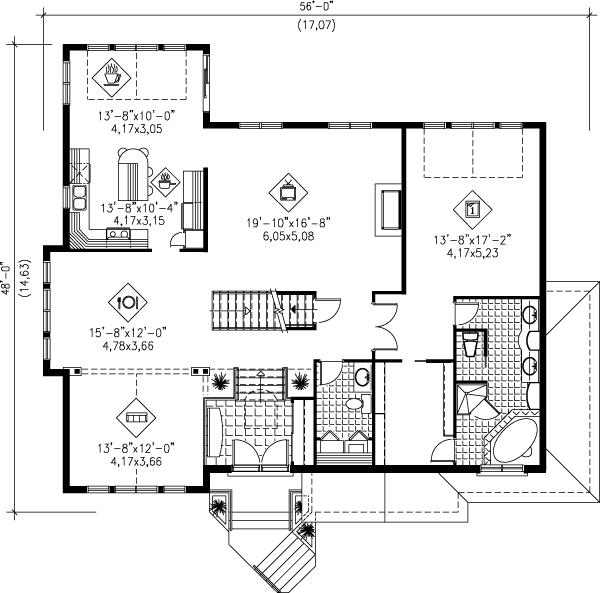 European Floor Plan - Main Floor Plan #25-2136
