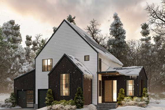 Exterior - Front Elevation 4 for Contemporary House Plan #1080-14 - 4 bed, 2.5 bath