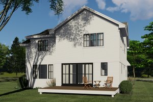 Exterior - Rear Elevation 1 for Farmhouse House Plan #51-1214 - 4 bed, 3.5 bath