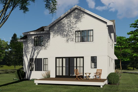 Exterior - Rear Elevation 1 for Farmhouse House Plan #51-1214 - 4 bed, 3.5 bath
