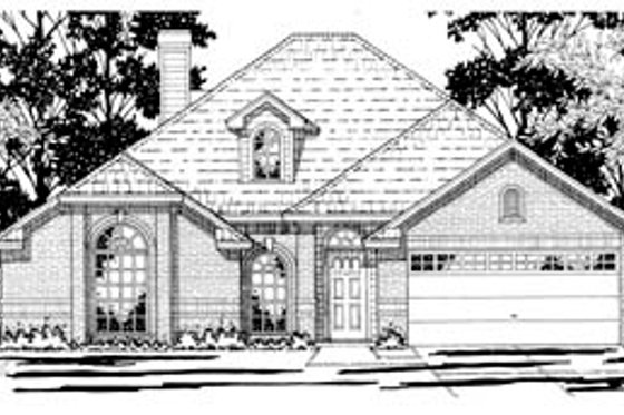 Exterior - Front Elevation for European House Plan #42-206 - 4 bed, 2 bath
