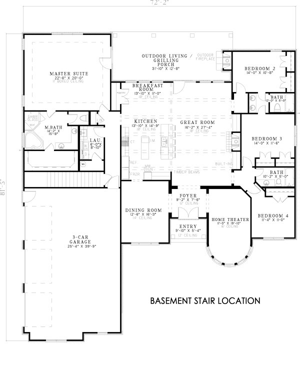 Dream House Plan - Basement Stair Location