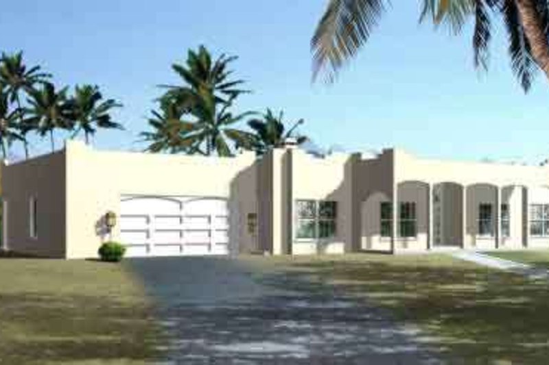 Dream House Plan - Adobe / Southwestern Exterior - Front Elevation Plan #1-1420