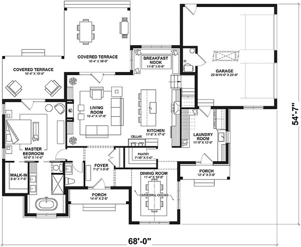 Traditional Floor Plan - Main Floor Plan #23-2846