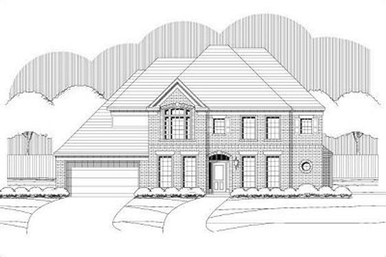 Exterior - Front Elevation for Colonial House Plan #411-739 - 4 bed, 3.5 bath