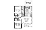 Cottage Style House Plan - 2 Beds 2 Baths 1100 Sq/Ft Plan #21-222 