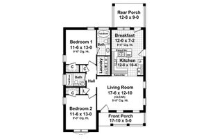 Floor Plan - Main Floor for Cottage House Plan #21-222 - 2 bed, 2 bath