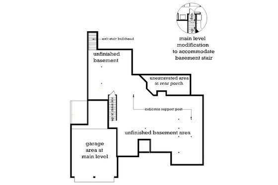 Floor Plan - Lower Floor for Traditional House Plan #45-129 - 4 bed, 2 bath