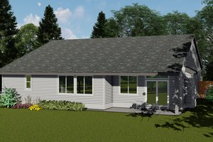 Exterior - Rear Elevation for Craftsman House Plan #53-735 - 4 bed, 2 bath