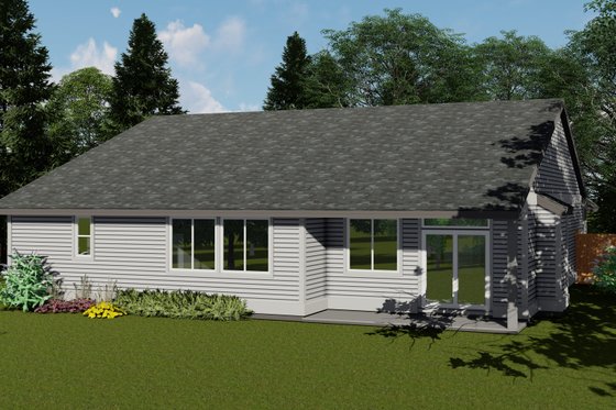 Exterior - Rear Elevation for Craftsman House Plan #53-735 - 4 bed, 2 bath
