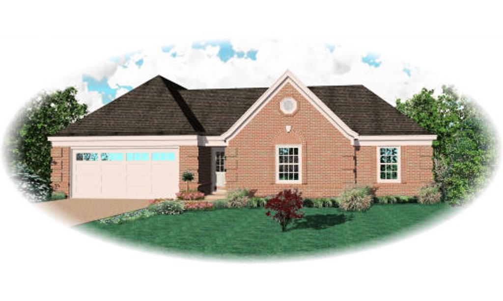 Exterior - Front Elevation 2 for European House Plan #81-13727 - 3 bed, 2 bath