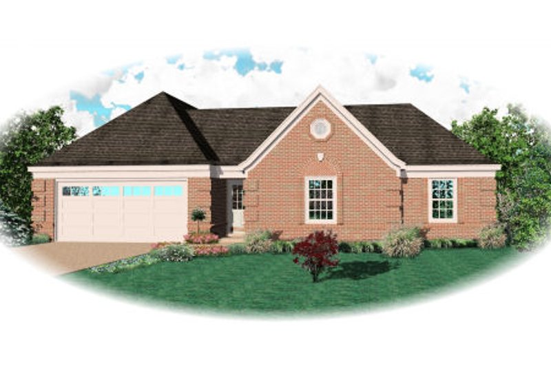 Exterior - Front Elevation 2 for European House Plan #81-13727 - 3 bed, 2 bath