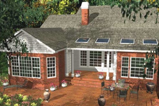 Exterior - Rear Elevation for Southern House Plan #406-282 - 4 bed, 3 bath