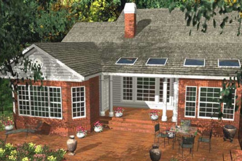 Dream House Plan - Exterior - Rear Elevation for Southern House Plan #406-282 - 4 bed, 3 bath