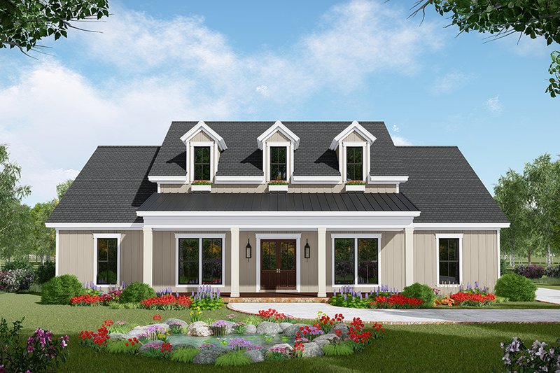 House Blueprint - Farmhouse Exterior - Front Elevation Plan #21-443