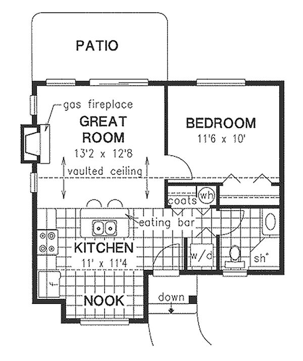 Cottage Floor Plan - Main Floor Plan #18-1049
