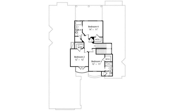 Floor Plan - Upper Floor for Mediterranean House Plan #417-360 - 4 bed, 3 bath