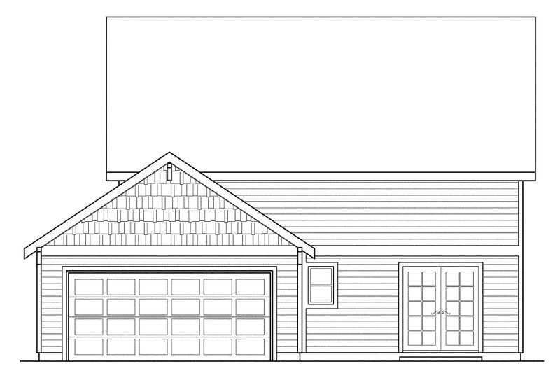 Home Plan - Exterior - Rear Elevation for Cottage House Plan #124-306 - 3 bed, 2.5 bath
